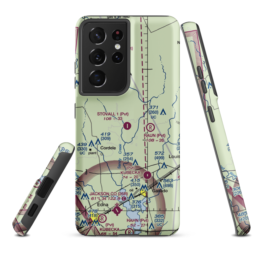 Stovall Ranch Nr 1 Airport (7TE6) VFR Sectional Samsung Phone Case Samsung Galaxy S21 Ultra model shown