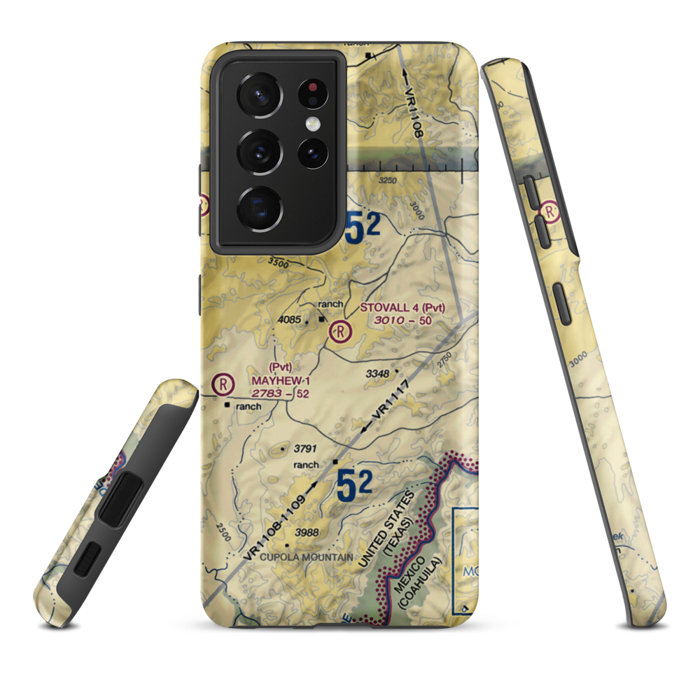Stovall Ranch Nr 4 Airport (6TX9) VFR Sectional Samsung Phone Case Samsung Galaxy S21 Ultra model shown