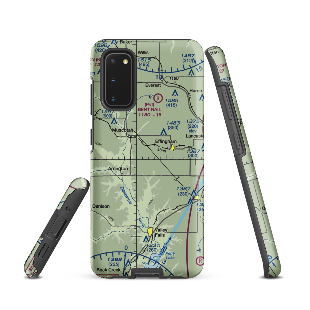 Strafuss Airport (SN43) VFR Sectional Samsung Phone Case Samsung Galaxy S20 model shown