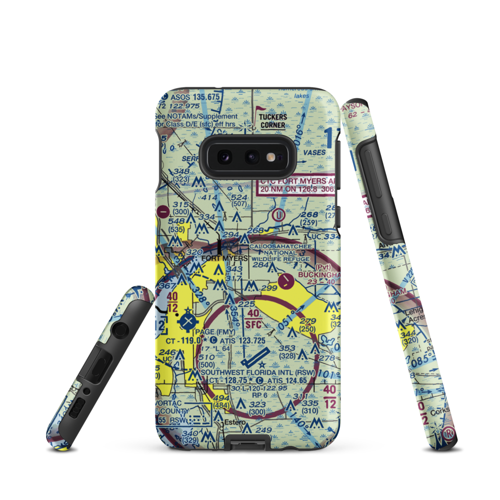 Strayhorn Ranch Airport (47FD) VFR Sectional Samsung Phone Case Samsung Galaxy S10e model shown