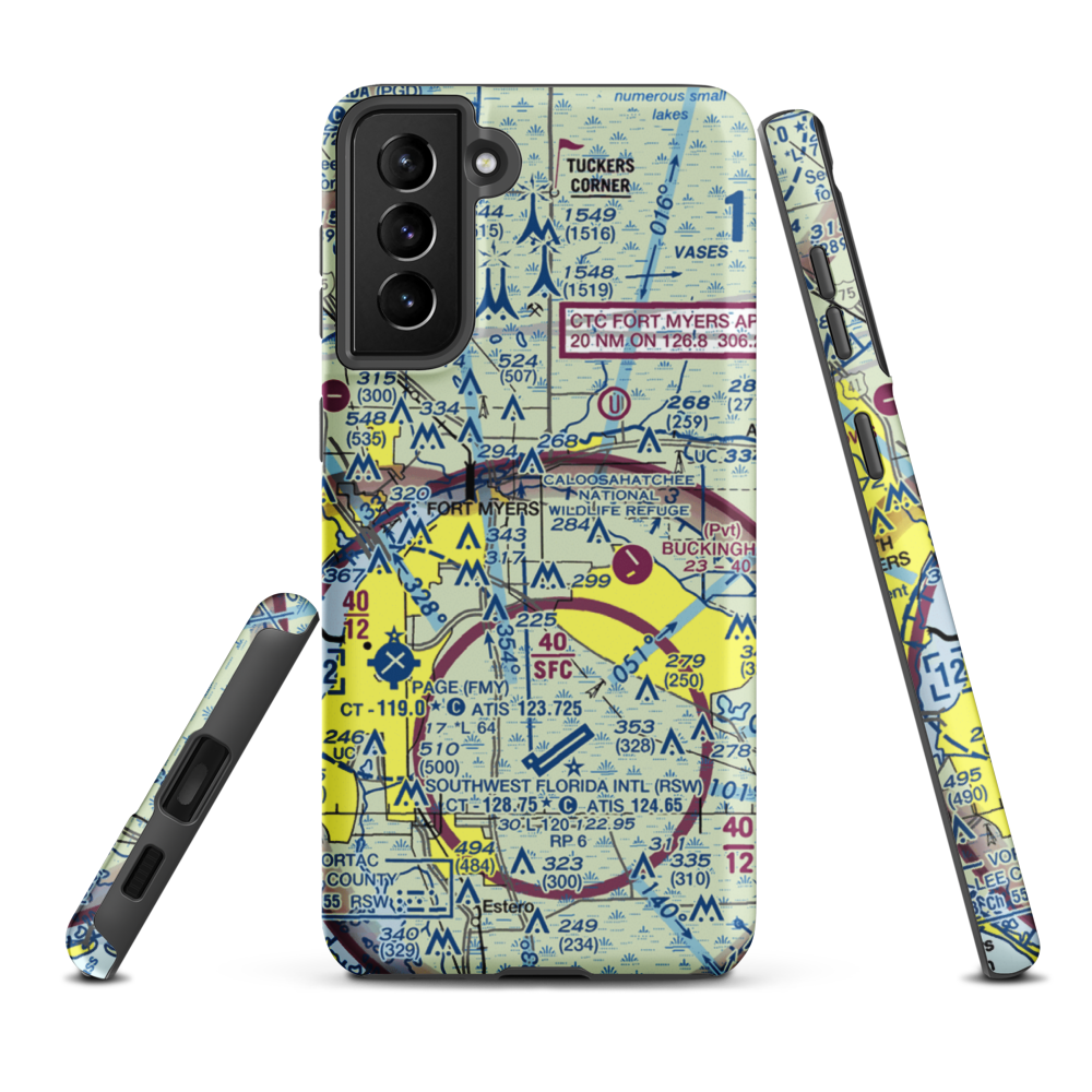 Strayhorn Ranch Airport (47FD) VFR Sectional Samsung Phone Case Samsung Galaxy S21 Plus model shown