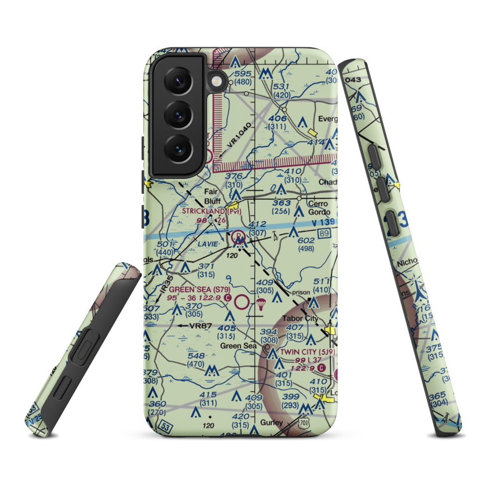 Strickland Field (89NC) VFR Sectional Samsung Phone Case Samsung Galaxy S22 Plus model shown