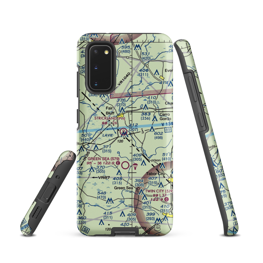 Strickland Field (89NC) VFR Sectional Samsung Phone Case Samsung Galaxy S20 model shown