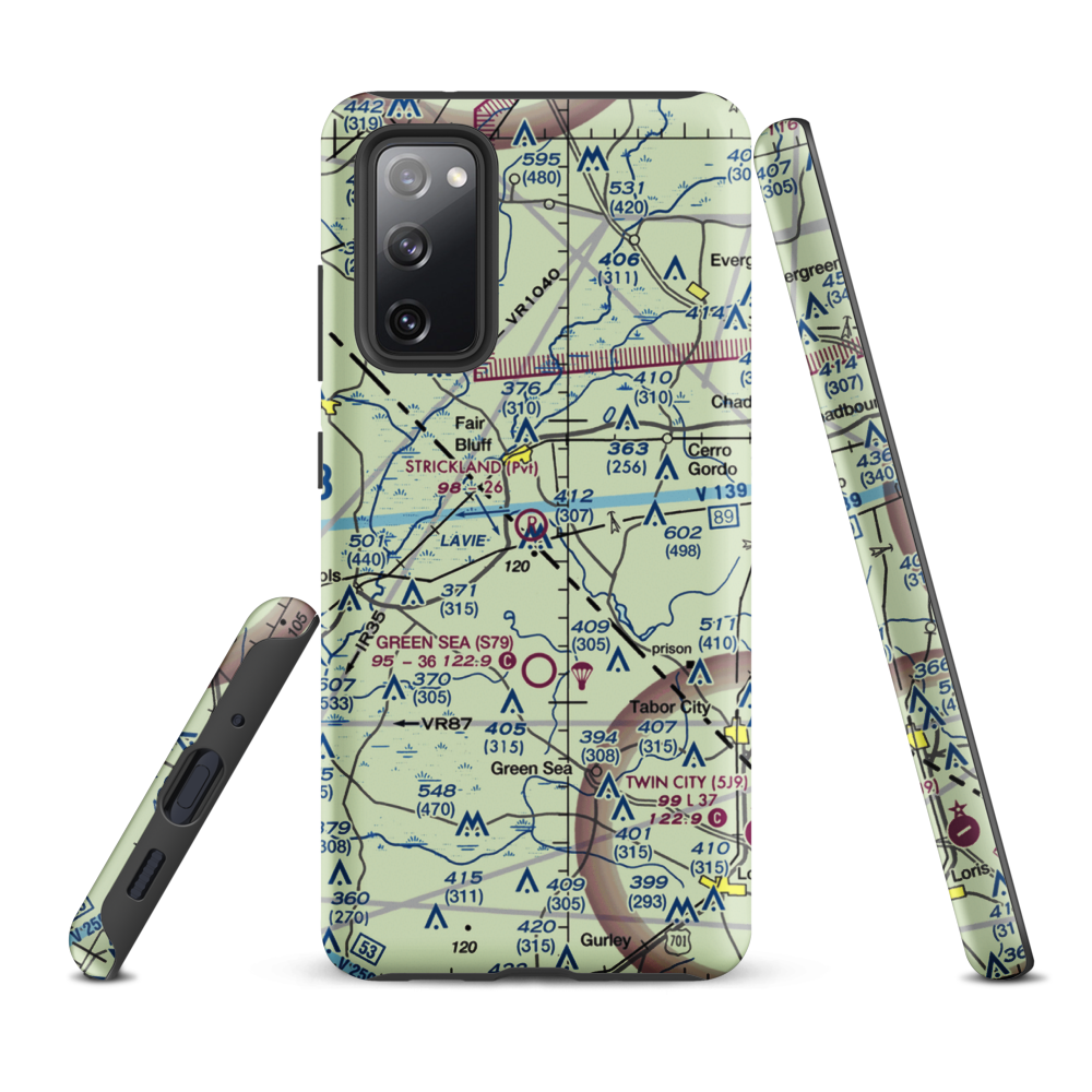 Strickland Field (89NC) VFR Sectional Samsung Phone Case Samsung Galaxy S20 FE model shown