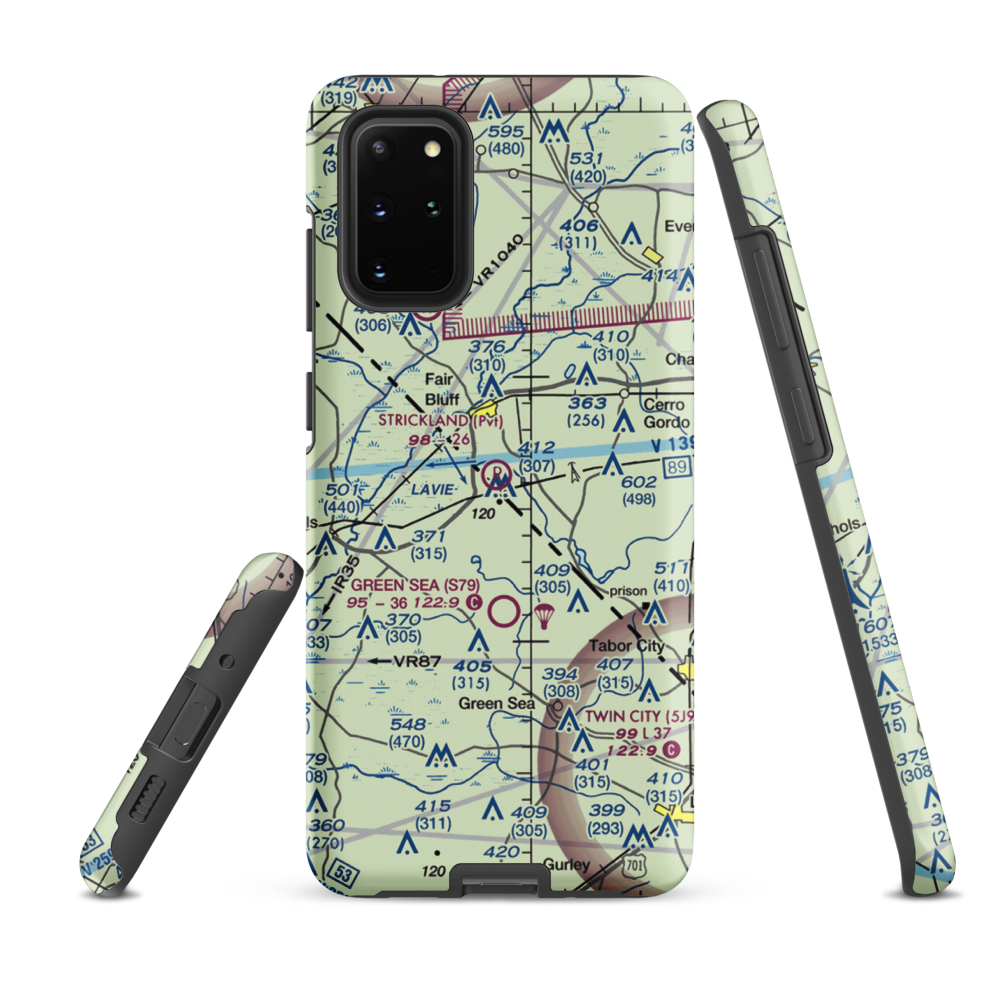 Strickland Field (89NC) VFR Sectional Samsung Phone Case Samsung Galaxy S20 Plus model shown