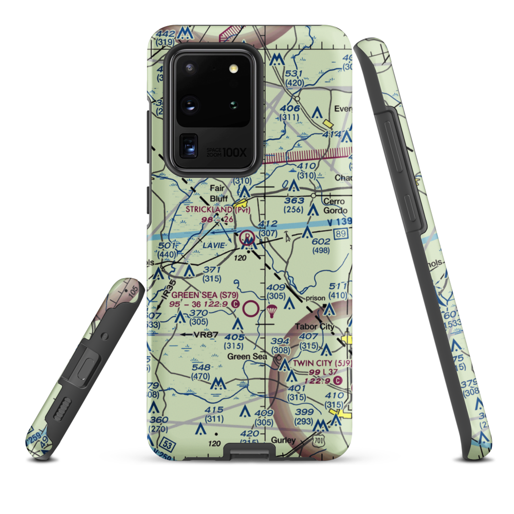 Strickland Field (89NC) VFR Sectional Samsung Phone Case Samsung Galaxy S20 Ultra model shown