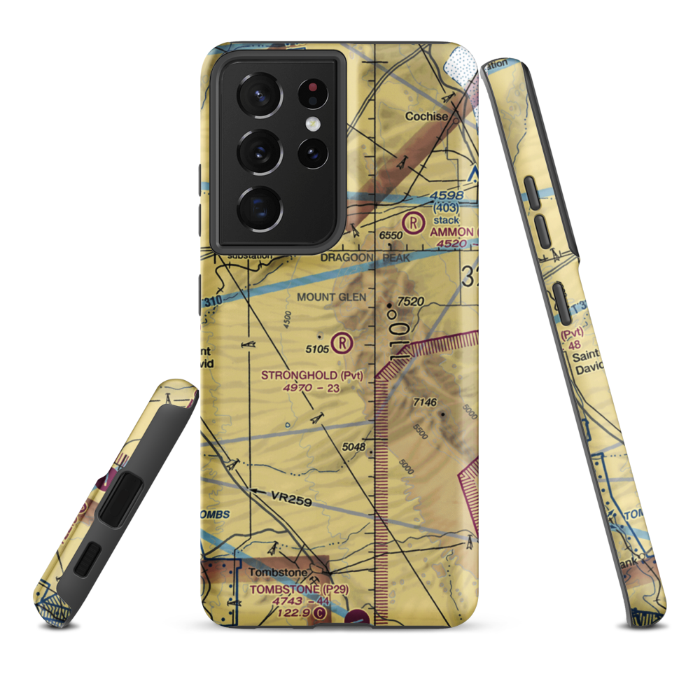 Stronghold Airport (09AZ) VFR Sectional Samsung Phone Case Samsung Galaxy S21 Plus model shown