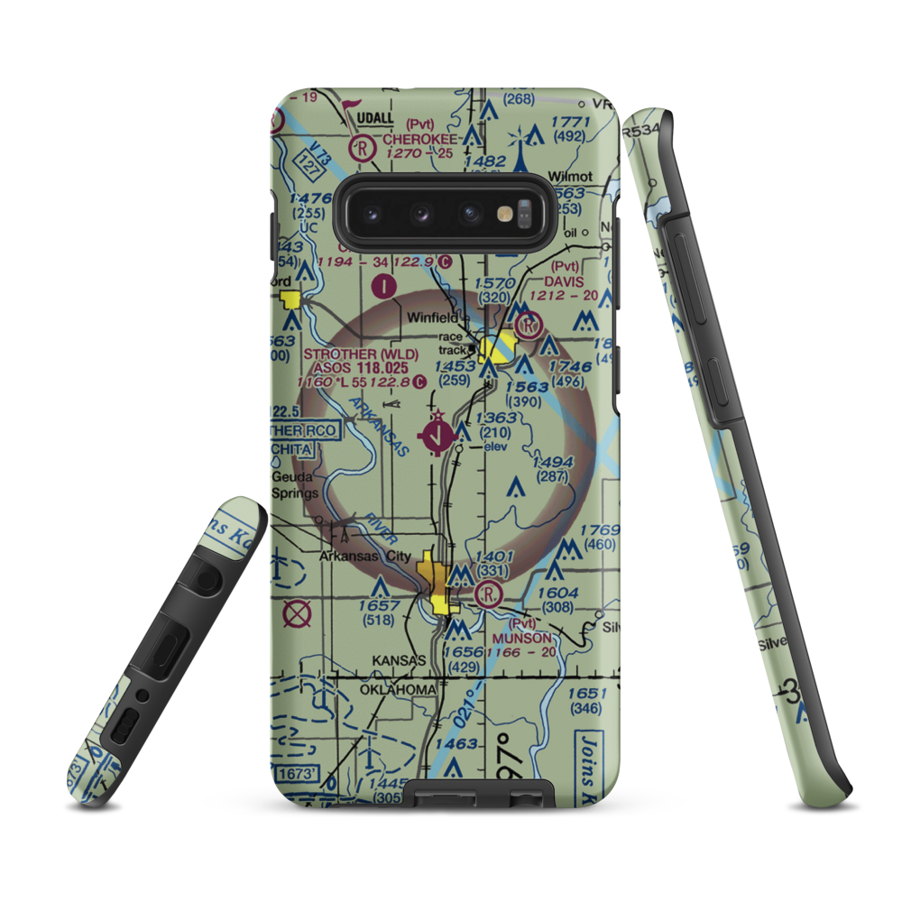 Strother Field (WLD) VFR Sectional Samsung Phone Case Samsung Galaxy S10 Plus model shown