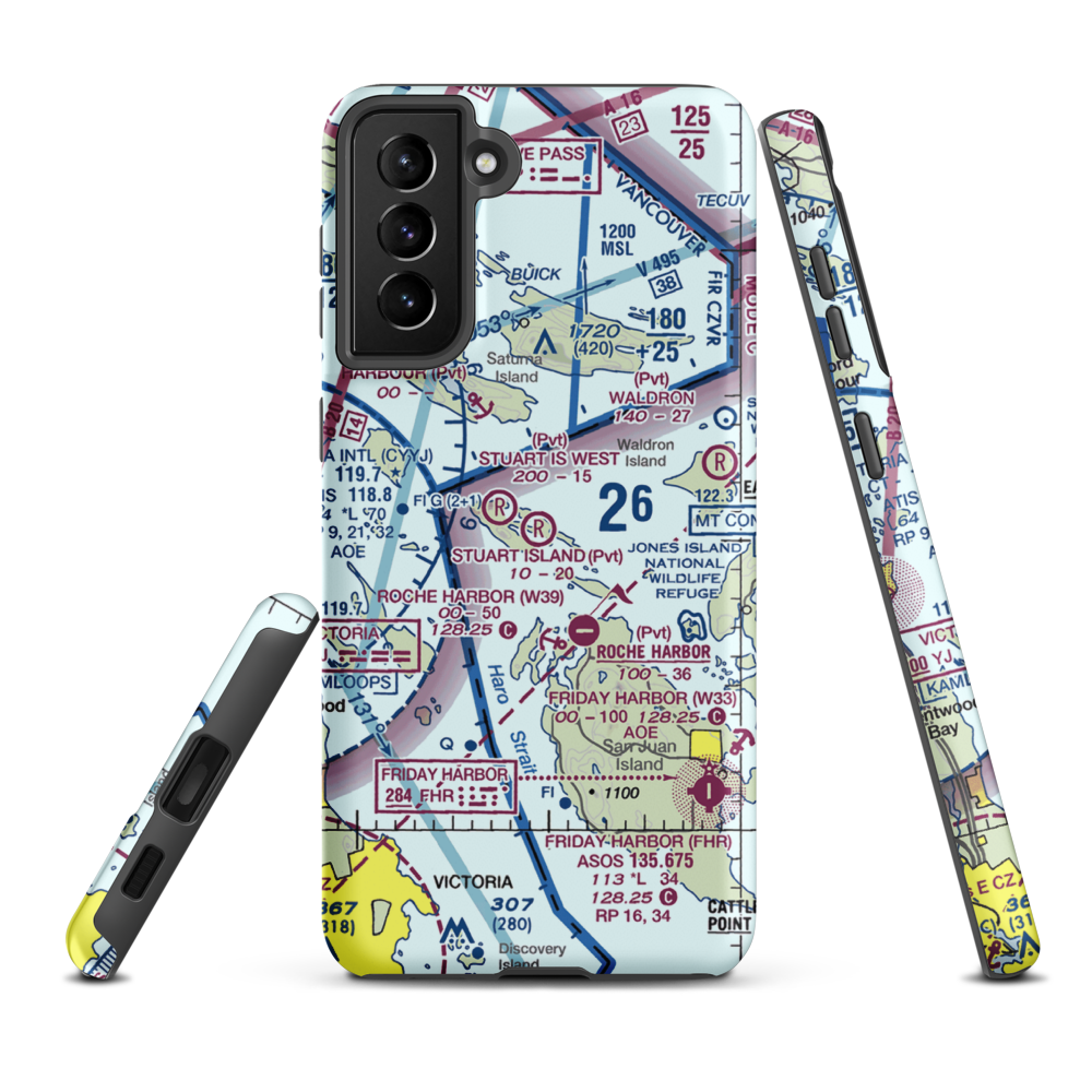 Stuart Island Airpark (SSW) VFR Sectional Samsung Phone Case Samsung Galaxy S21 Plus model shown