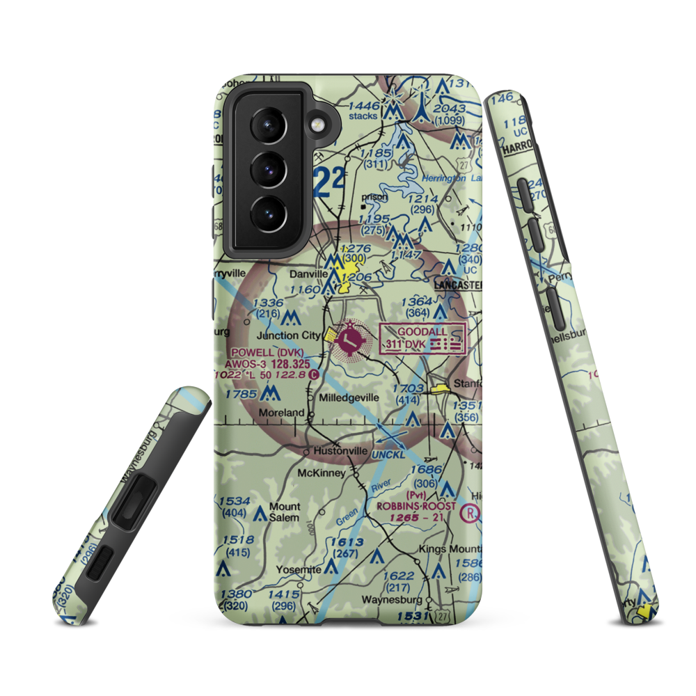 Stuart Powell Field (DVK) VFR Sectional Samsung Phone Case Samsung Galaxy S21 FE model shown