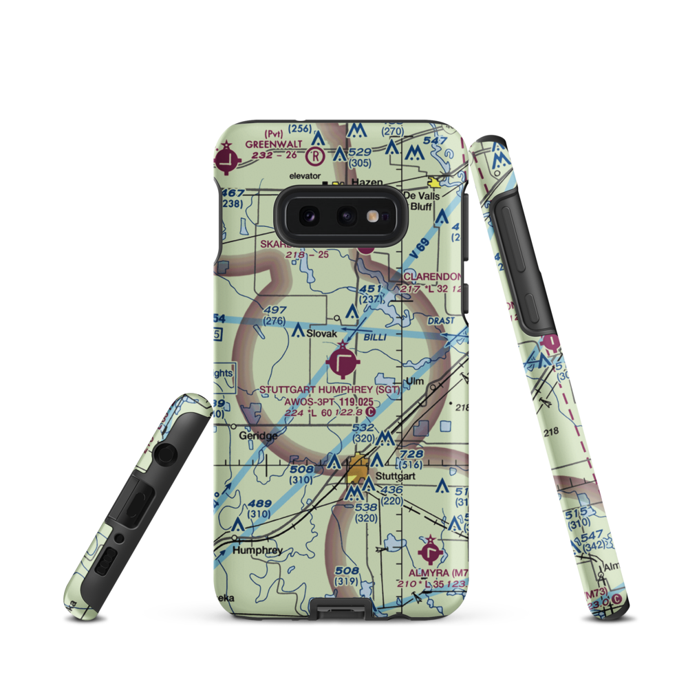 Stuttgart Municipal Airport / Carl Humphrey Field (SGT) VFR Sectional Samsung Phone Case Samsung Galaxy S10 Plus model shown