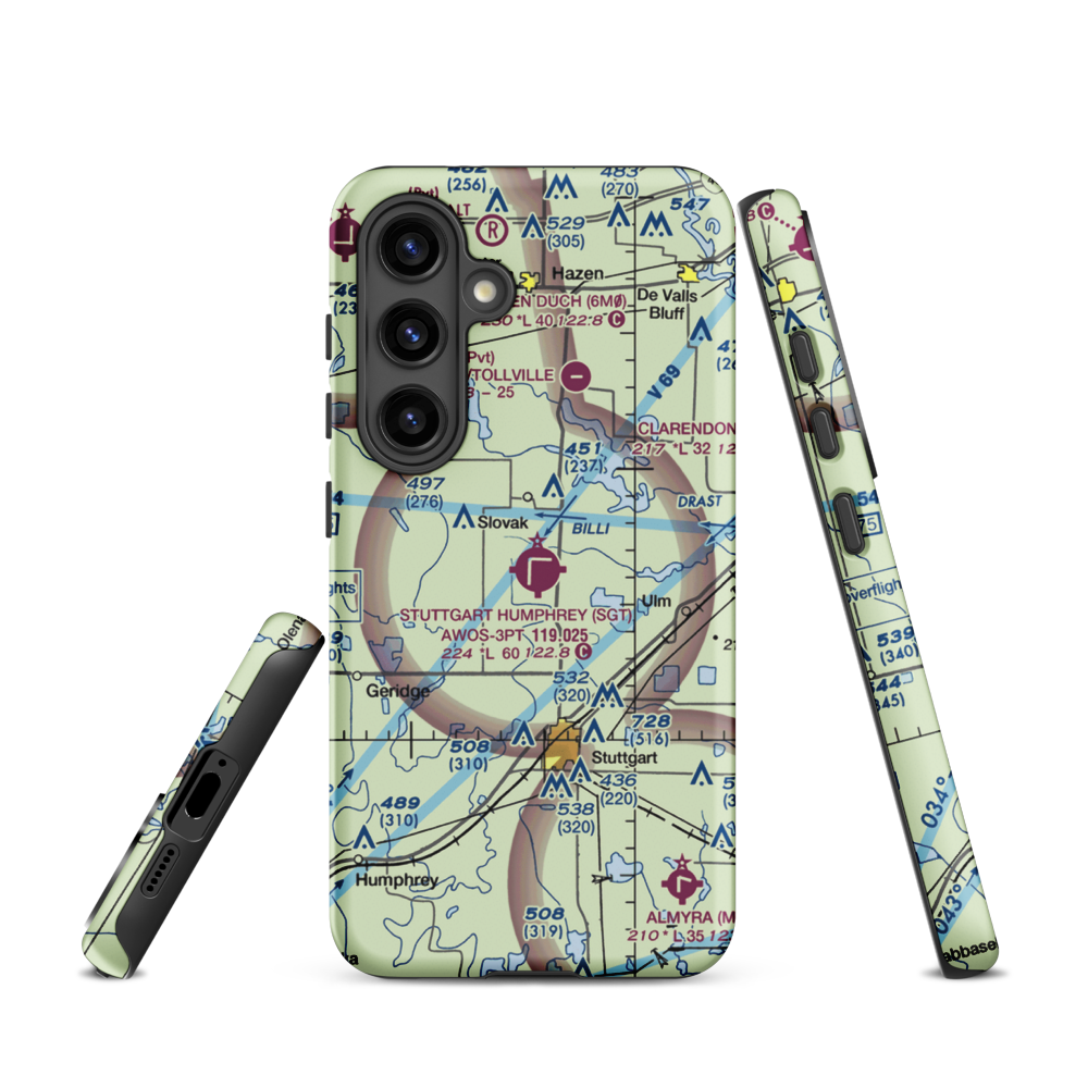 Stuttgart Municipal Airport / Carl Humphrey Field (SGT) VFR Sectional Samsung Phone Case Samsung Galaxy S24 model shown