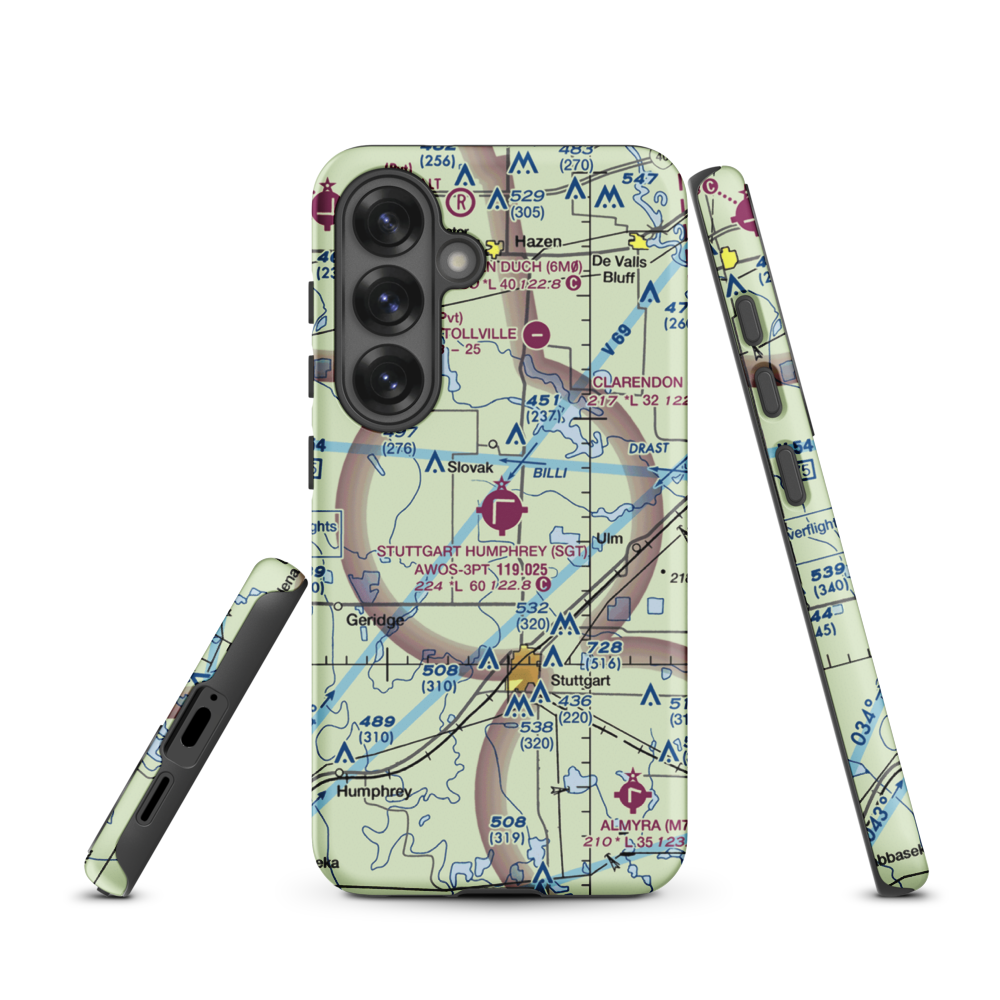 Stuttgart Municipal Airport / Carl Humphrey Field (SGT) VFR Sectional Samsung Phone Case Samsung Galaxy S25 model shown