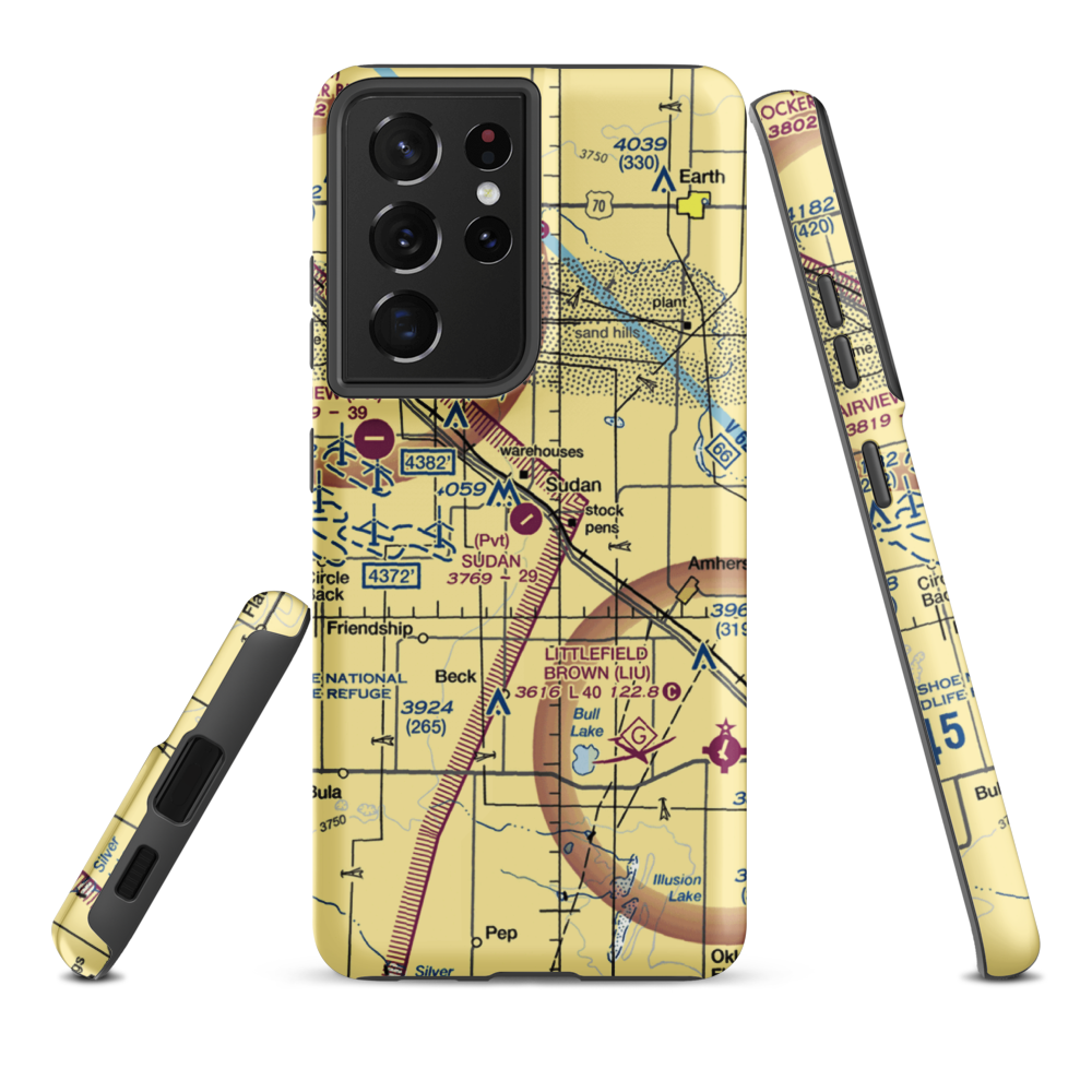 Sudan Airport (9XS6) VFR Sectional Samsung Phone Case Samsung Galaxy S21 Plus model shown