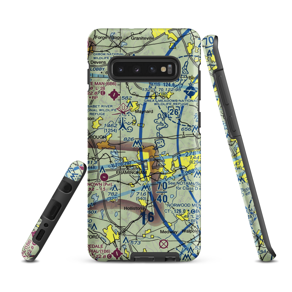 Sudbury Airport (MA70) VFR Sectional Samsung Phone Case Samsung Galaxy S10 Plus model shown