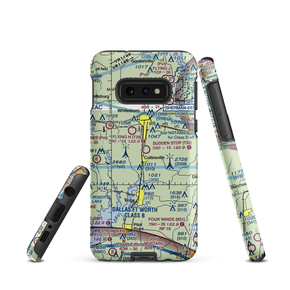 Sudden Stop Airport (T32) VFR Sectional Samsung Phone Case Samsung Galaxy S10 Plus model shown