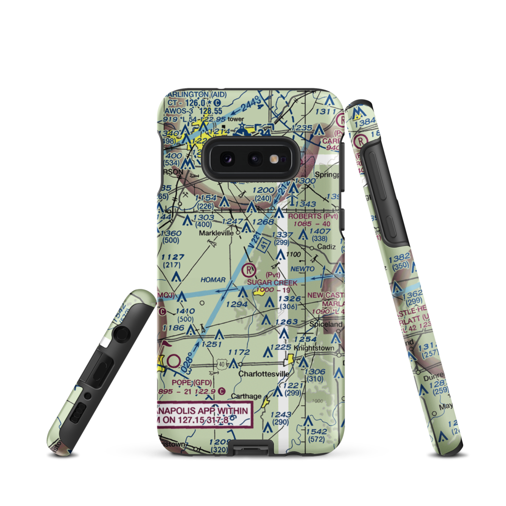 Sugar Creek Air Park (II13) VFR Sectional Samsung Phone Case Samsung Galaxy S10 Plus model shown