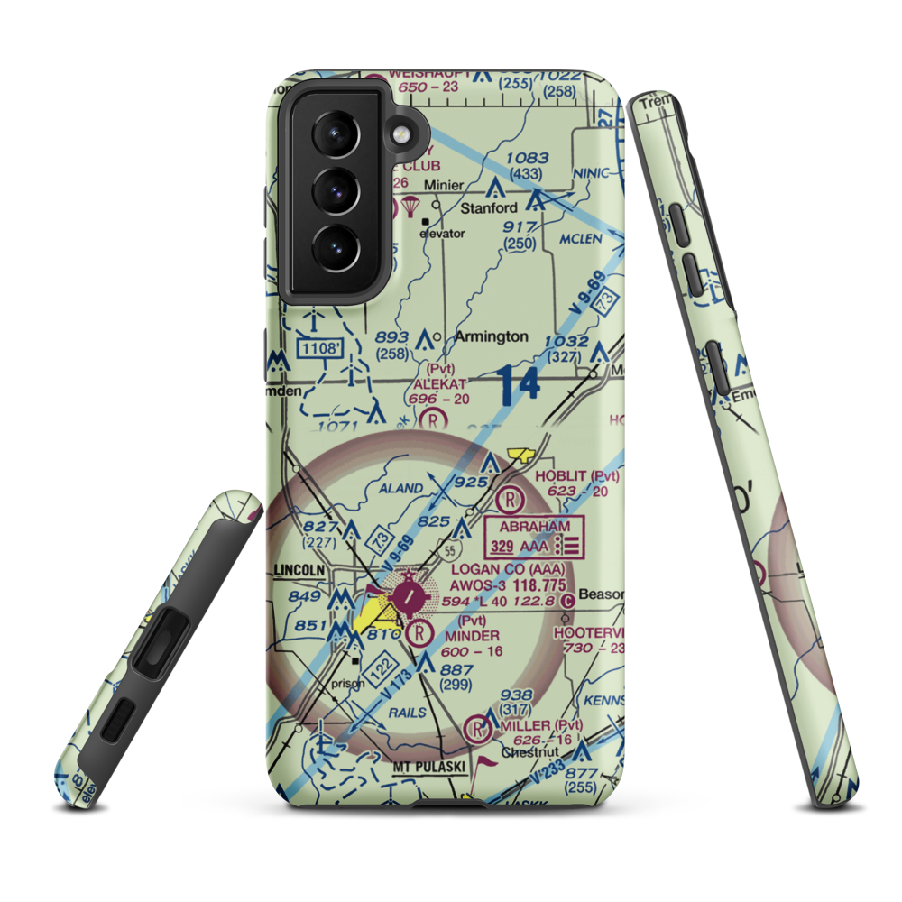 Sugar Creek Farm Airport (3IL9) VFR Sectional Samsung Phone Case Samsung Galaxy S21 Plus model shown