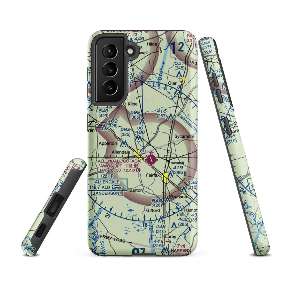 Sugar Hill Airport (SC01) VFR Sectional Samsung Phone Case Samsung Galaxy S21 FE model shown