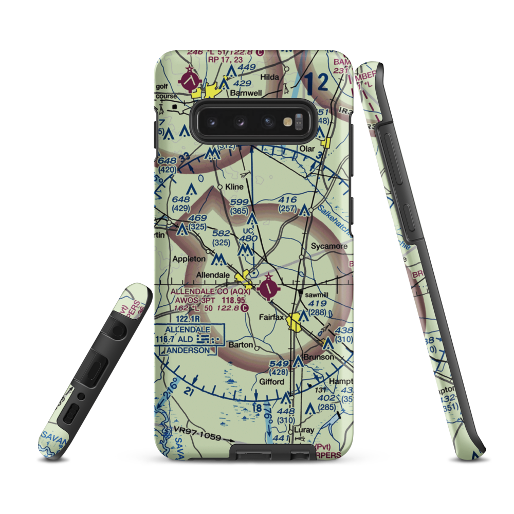 Sugar Hill Airport (SC01) VFR Sectional Samsung Phone Case Samsung Galaxy S10 Plus model shown