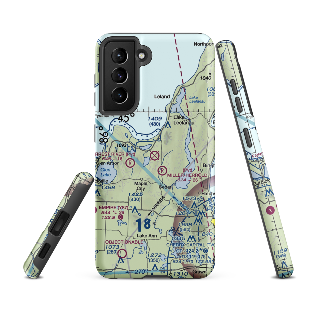 Sugar Loaf Resort Airport (Y04) VFR Sectional Samsung Phone Case Samsung Galaxy S21 FE model shown