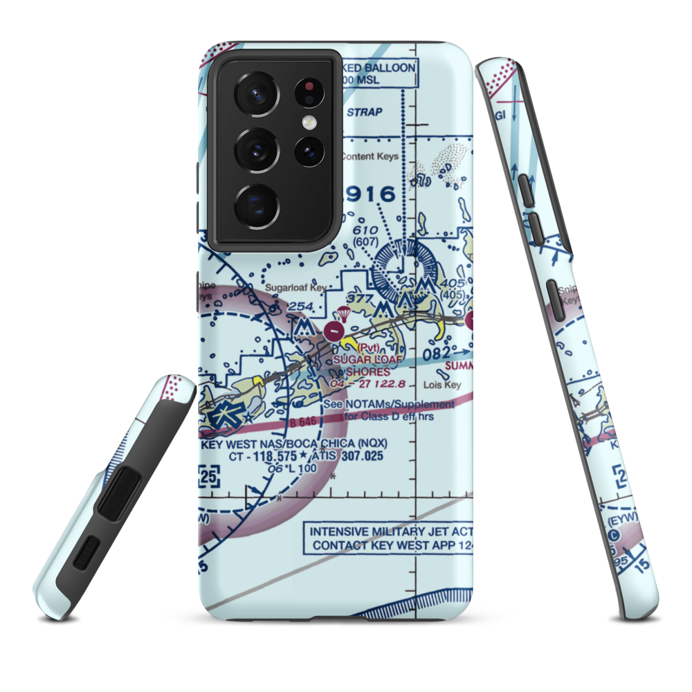 Sugar Loaf Shores Airport (7FA1) VFR Sectional Samsung Phone Case Samsung Galaxy S21 Plus model shown