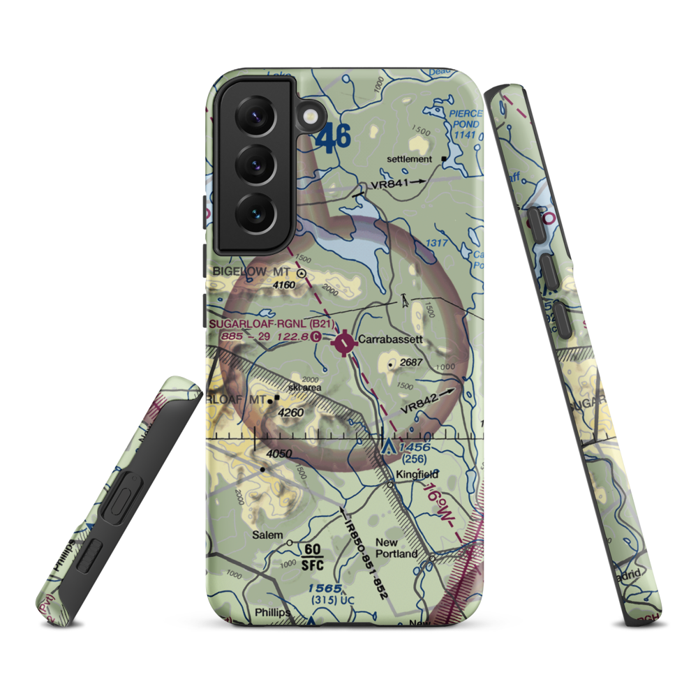 Sugarloaf Regional Airport (B21) VFR Sectional Samsung Phone Case Samsung Galaxy S22 Plus model shown