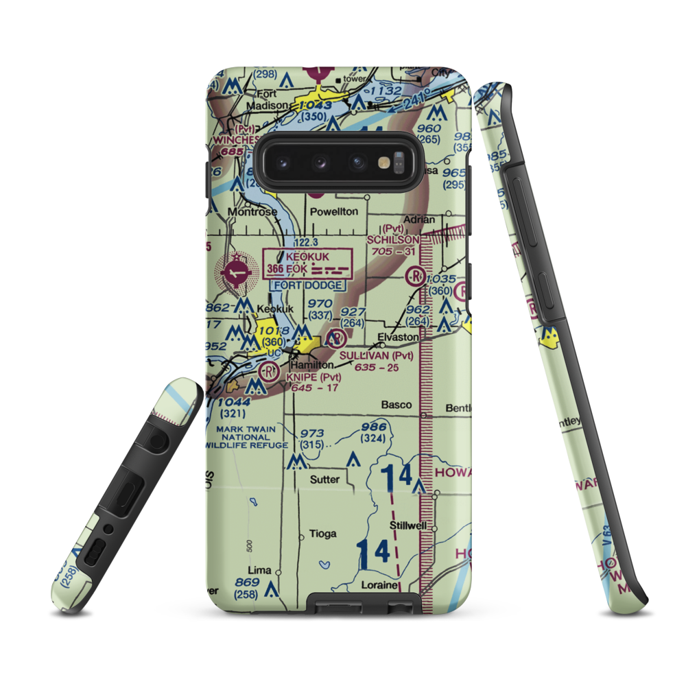 Sullivan Airport (39LL) VFR Sectional Samsung Phone Case Samsung Galaxy S10 Plus model shown