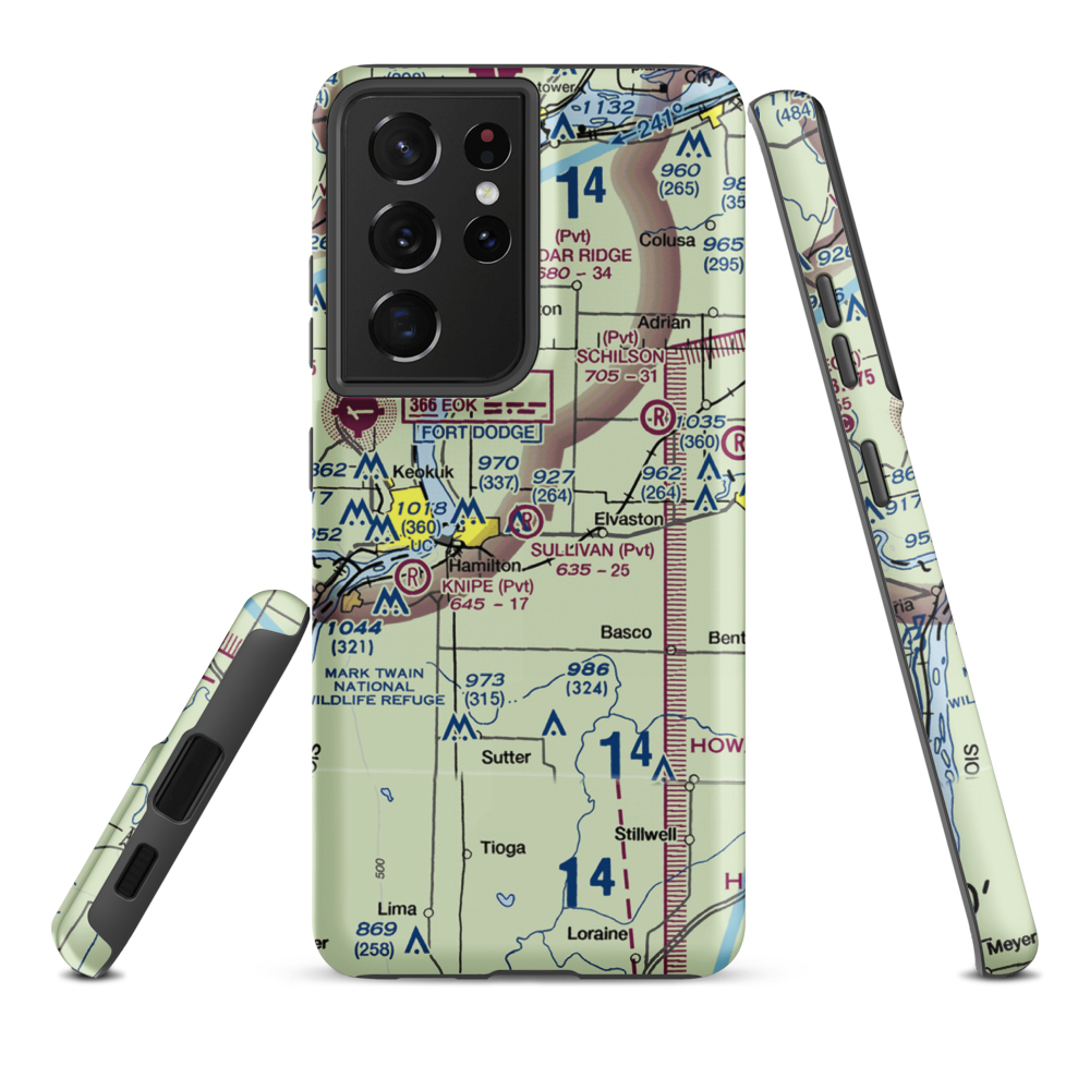 Sullivan Airport (39LL) VFR Sectional Samsung Phone Case Samsung Galaxy S21 Ultra model shown