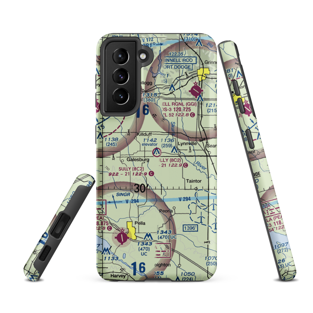 Sully Municipal Airport (8C2) VFR Sectional Samsung Phone Case Samsung Galaxy S21 Ultra model shown