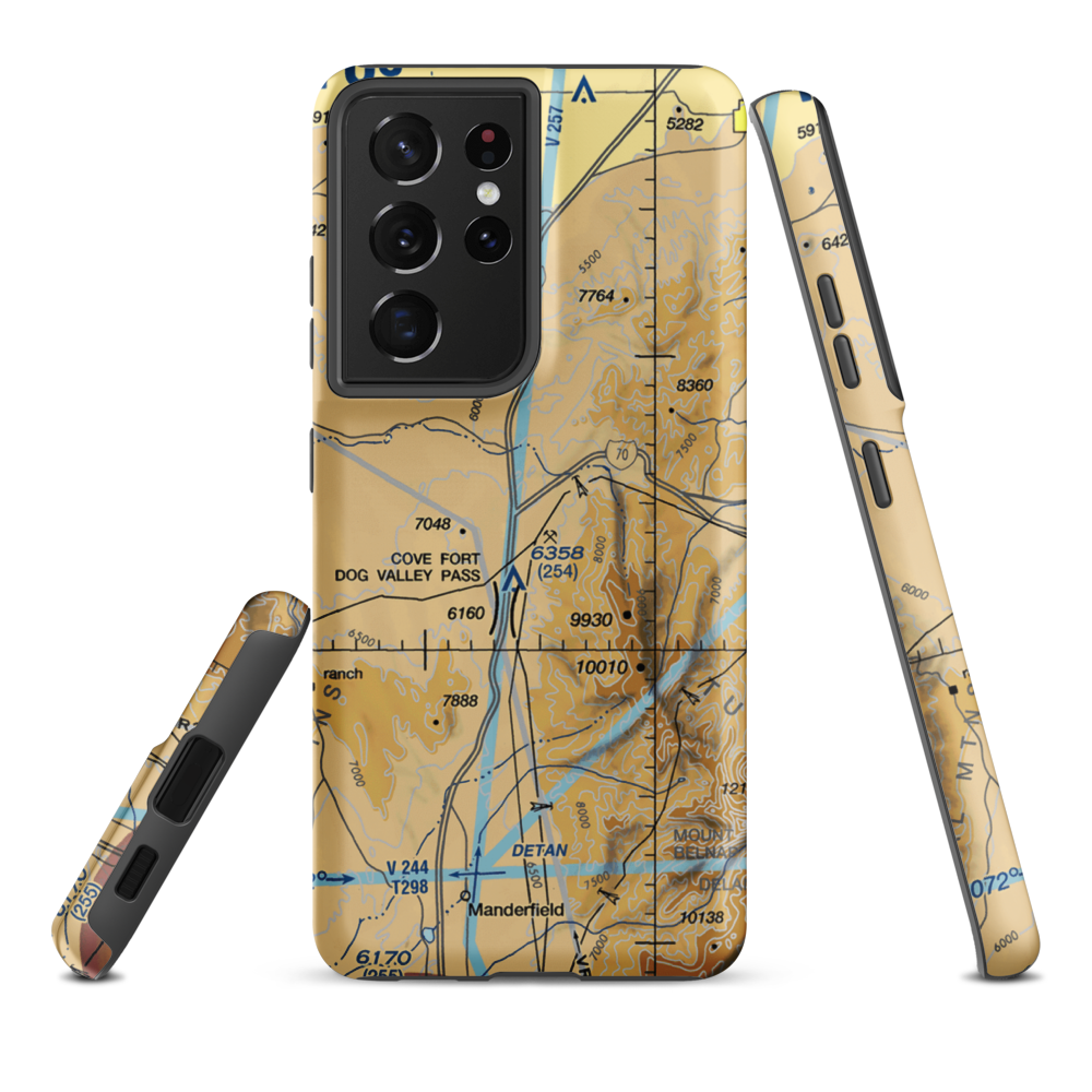 Sulphurdale Airport (UT57) VFR Sectional Samsung Phone Case Samsung Galaxy S21 Plus model shown