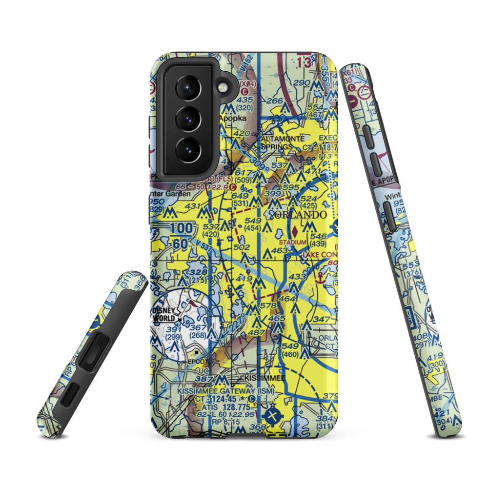 Summer Lakes Seaplane Base (FD43) VFR Sectional Samsung Phone Case Samsung Galaxy S21 FE model shown