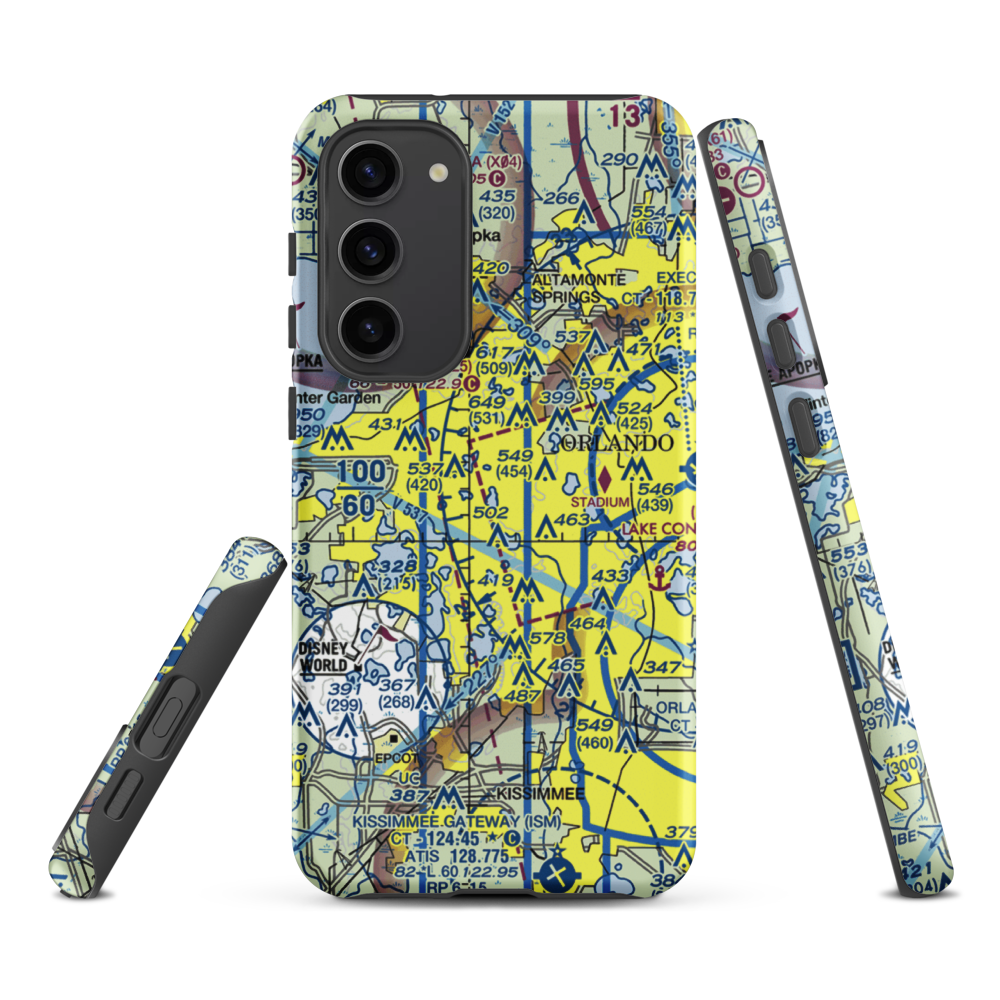 Summer Lakes Seaplane Base (FD43) VFR Sectional Samsung Phone Case Samsung Galaxy S23 Plus model shown