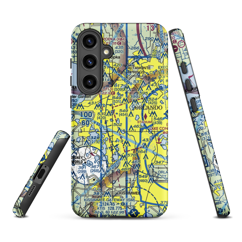 Summer Lakes Seaplane Base (FD43) VFR Sectional Samsung Phone Case Samsung Galaxy S24 Plus model shown