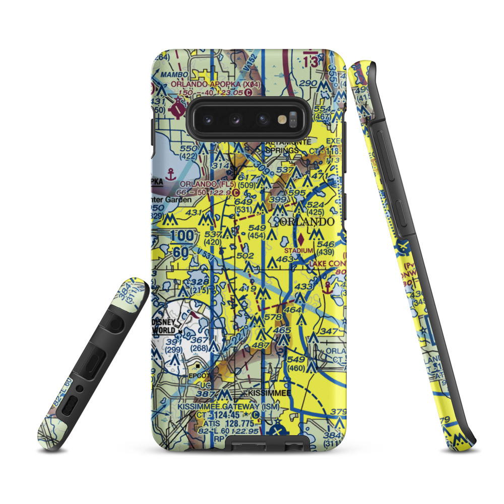 Summer Lakes Seaplane Base (FD43) VFR Sectional Samsung Phone Case Samsung Galaxy S10 Plus model shown
