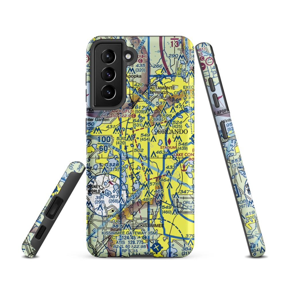 Summer Lakes Seaplane Base (FD43) VFR Sectional Samsung Phone Case Samsung Galaxy S21 model shown