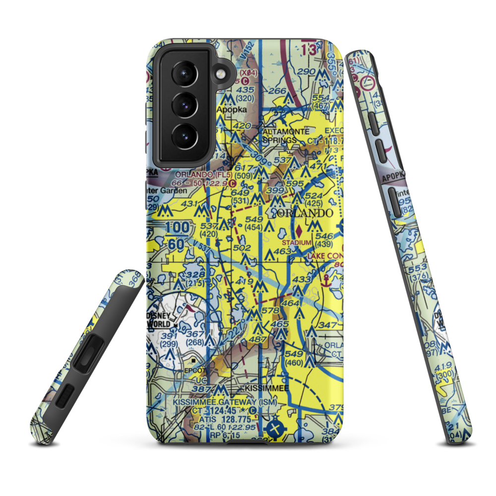 Summer Lakes Seaplane Base (FD43) VFR Sectional Samsung Phone Case Samsung Galaxy S21 Plus model shown