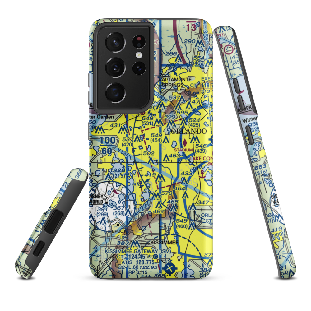 Summer Lakes Seaplane Base (FD43) VFR Sectional Samsung Phone Case Samsung Galaxy S21 Ultra model shown