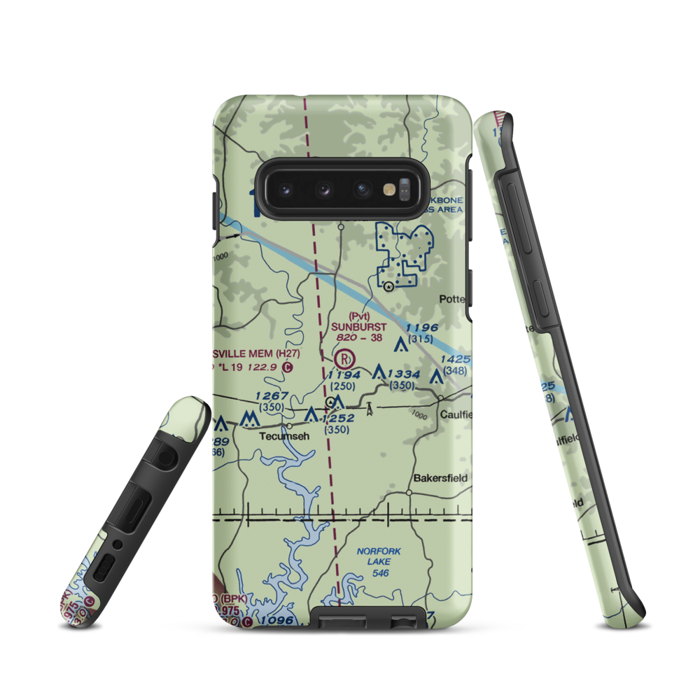 Sunburst Ranch Airport (MU48) VFR Sectional Samsung Phone Case Samsung Galaxy S10 model shown