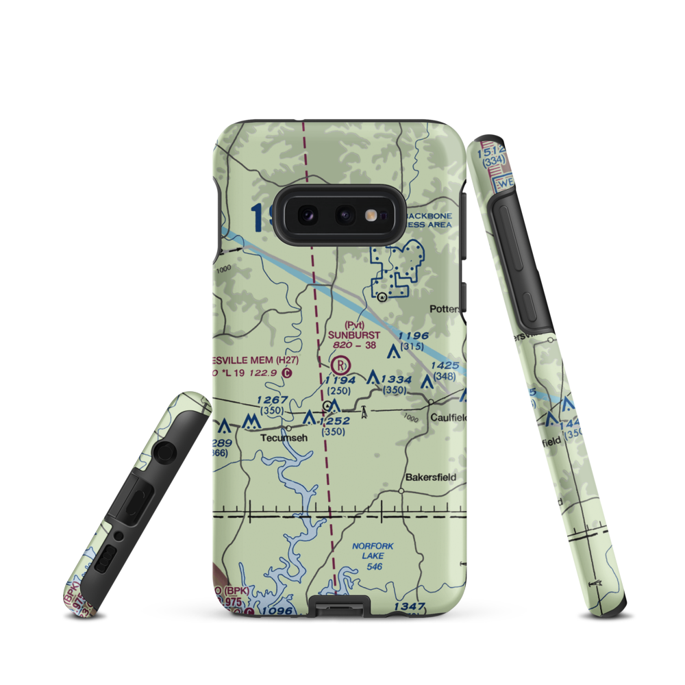 Sunburst Ranch Airport (MU48) VFR Sectional Samsung Phone Case Samsung Galaxy S10 Plus model shown