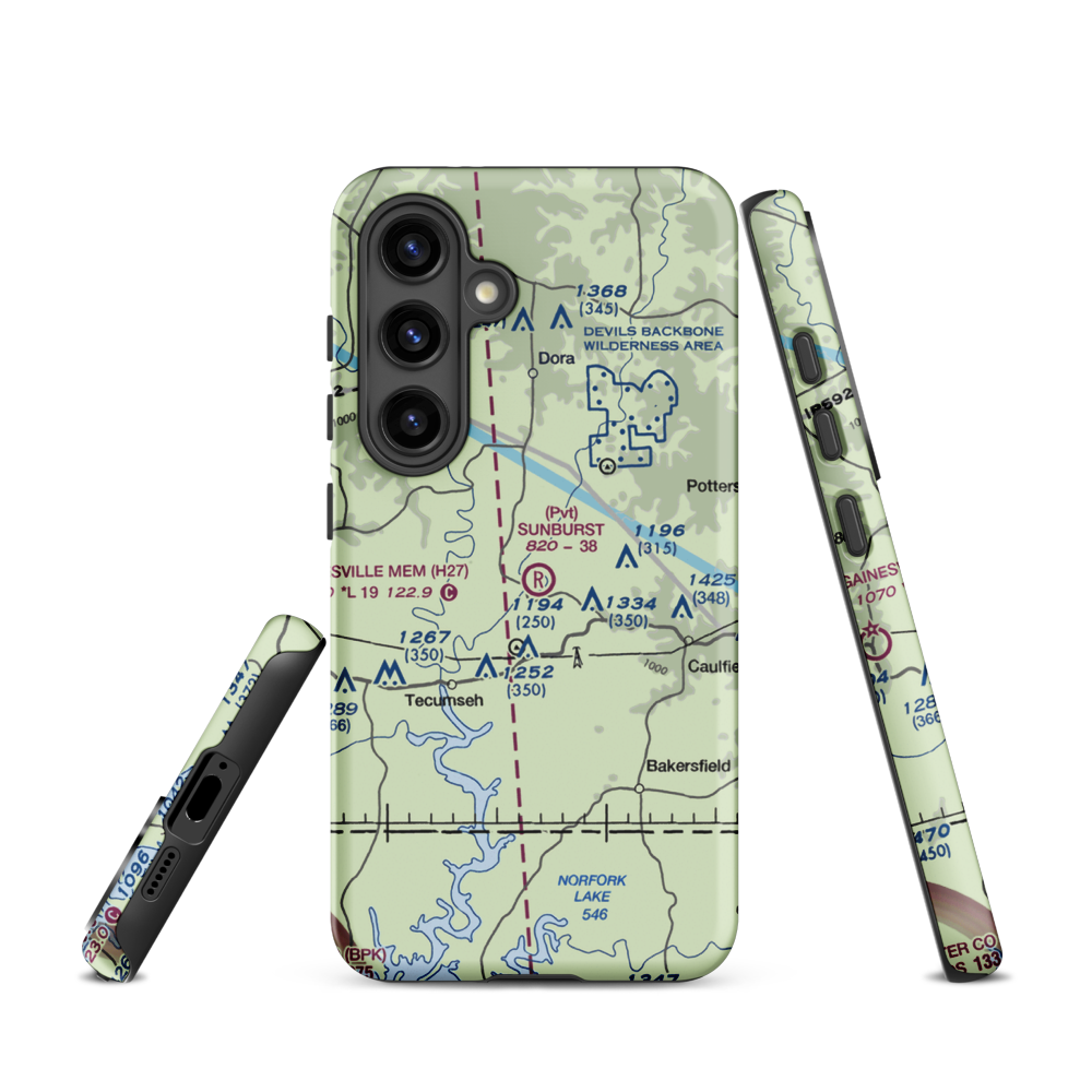 Sunburst Ranch Airport (MU48) VFR Sectional Samsung Phone Case Samsung Galaxy S24 model shown