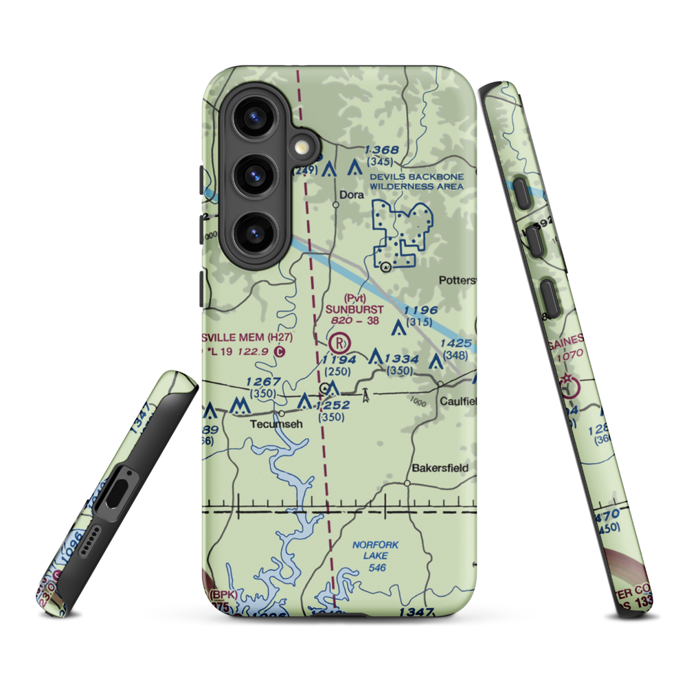 Sunburst Ranch Airport (MU48) VFR Sectional Samsung Phone Case Samsung Galaxy S24 Plus model shown
