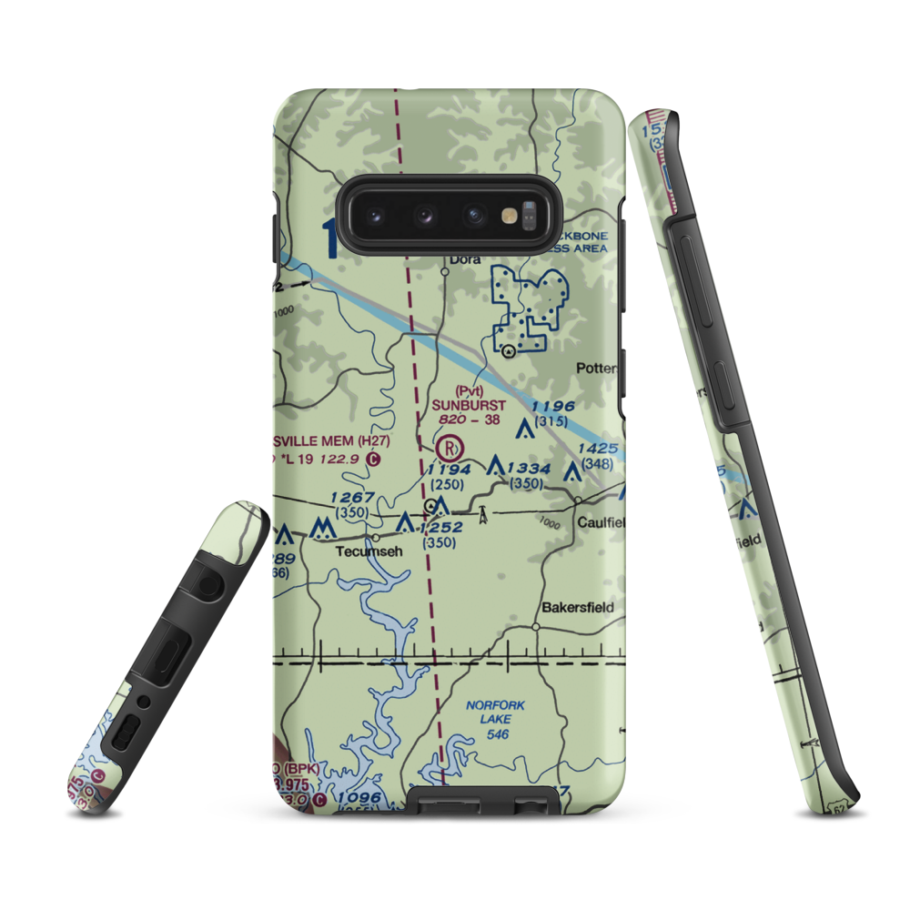 Sunburst Ranch Airport (MU48) VFR Sectional Samsung Phone Case Samsung Galaxy S10e model shown