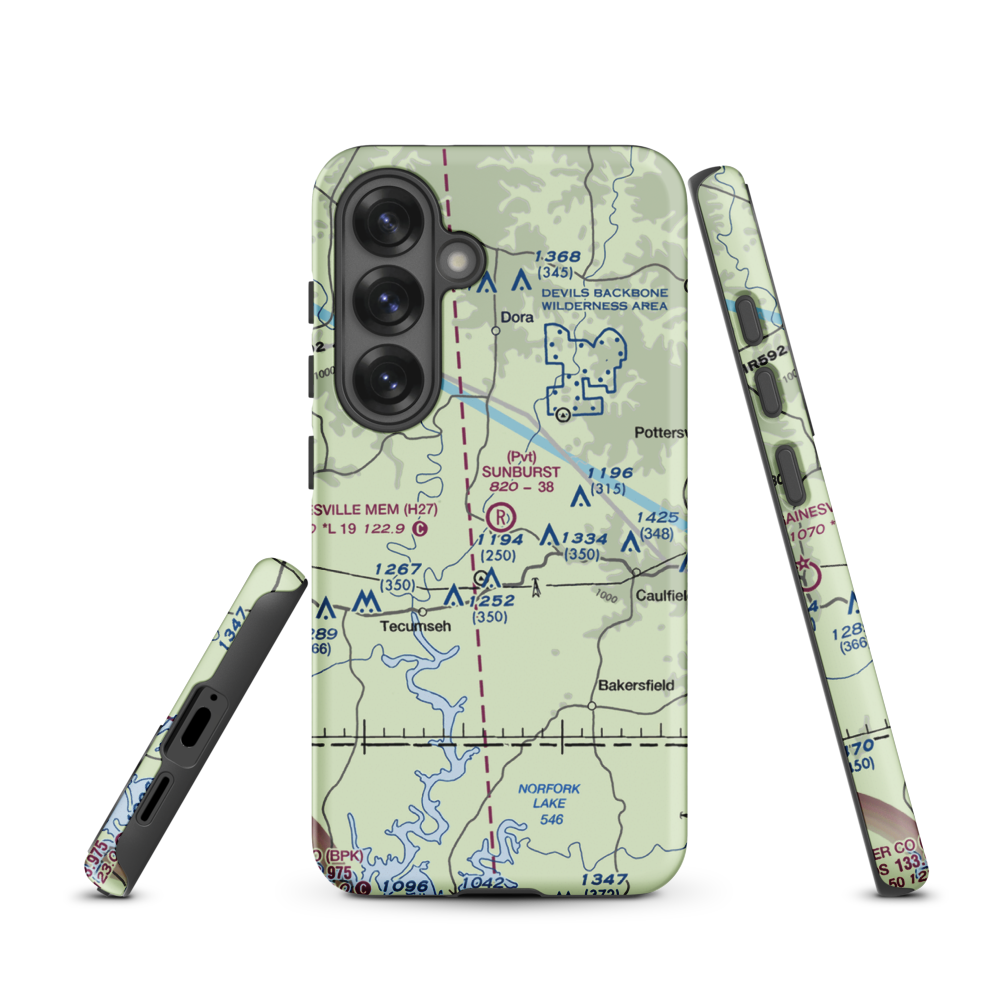 Sunburst Ranch Airport (MU48) VFR Sectional Samsung Phone Case Samsung Galaxy S25 model shown