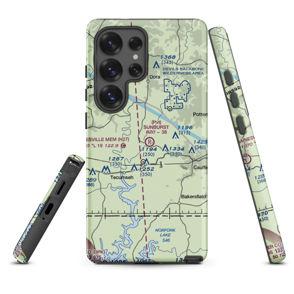 Sunburst Ranch Airport (MU48) VFR Sectional Samsung Phone Case Samsung Galaxy S25 Ultra model shown