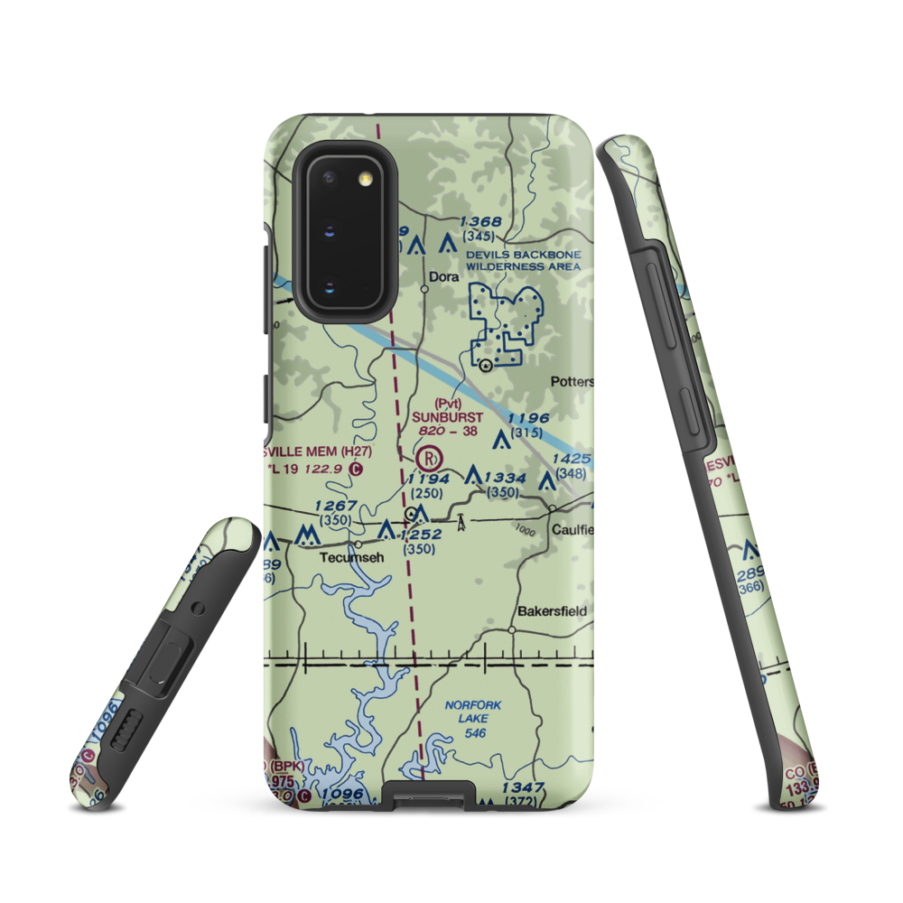 Sunburst Ranch Airport (MU48) VFR Sectional Samsung Phone Case Samsung Galaxy S20 model shown