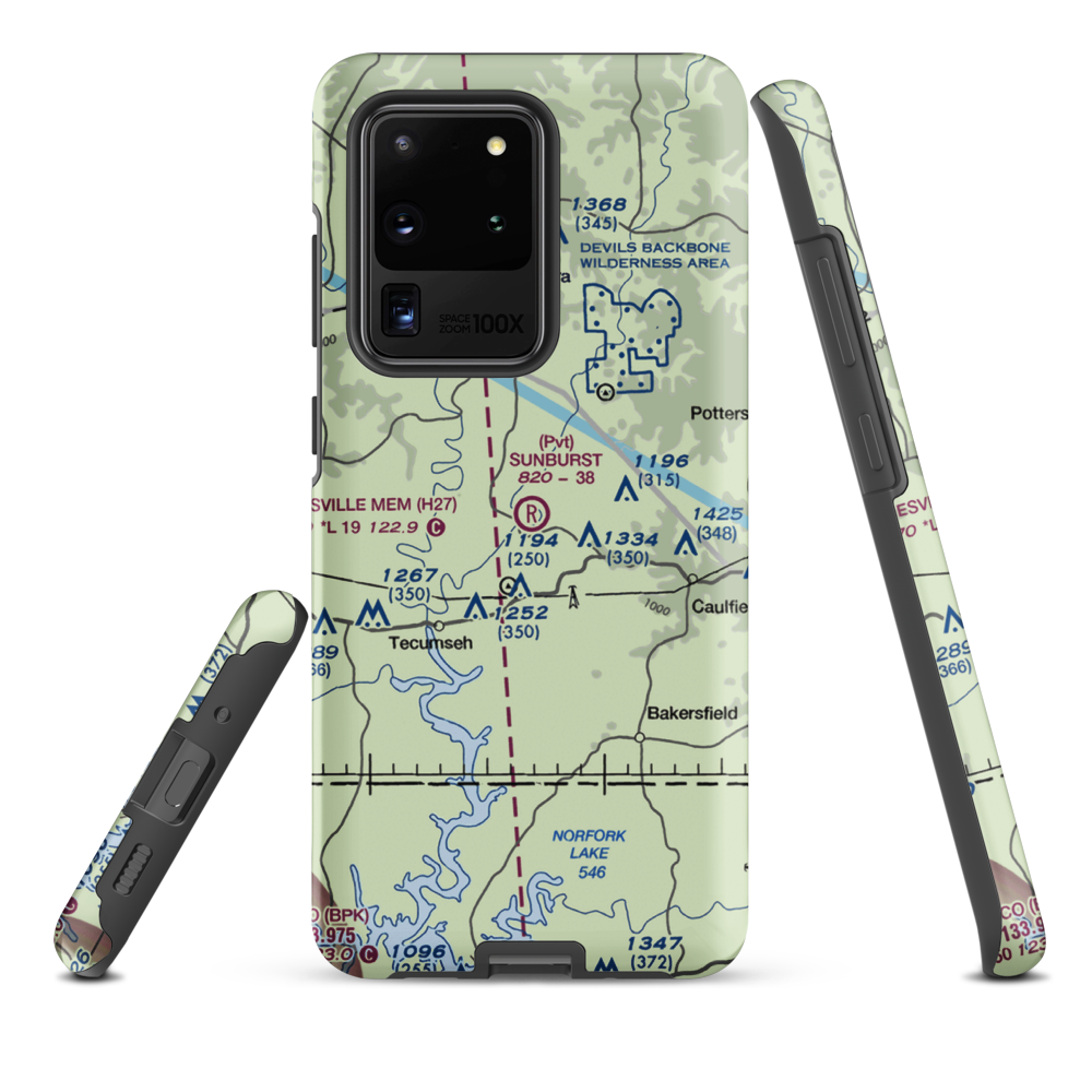 Sunburst Ranch Airport (MU48) VFR Sectional Samsung Phone Case Samsung Galaxy S20 Ultra model shown