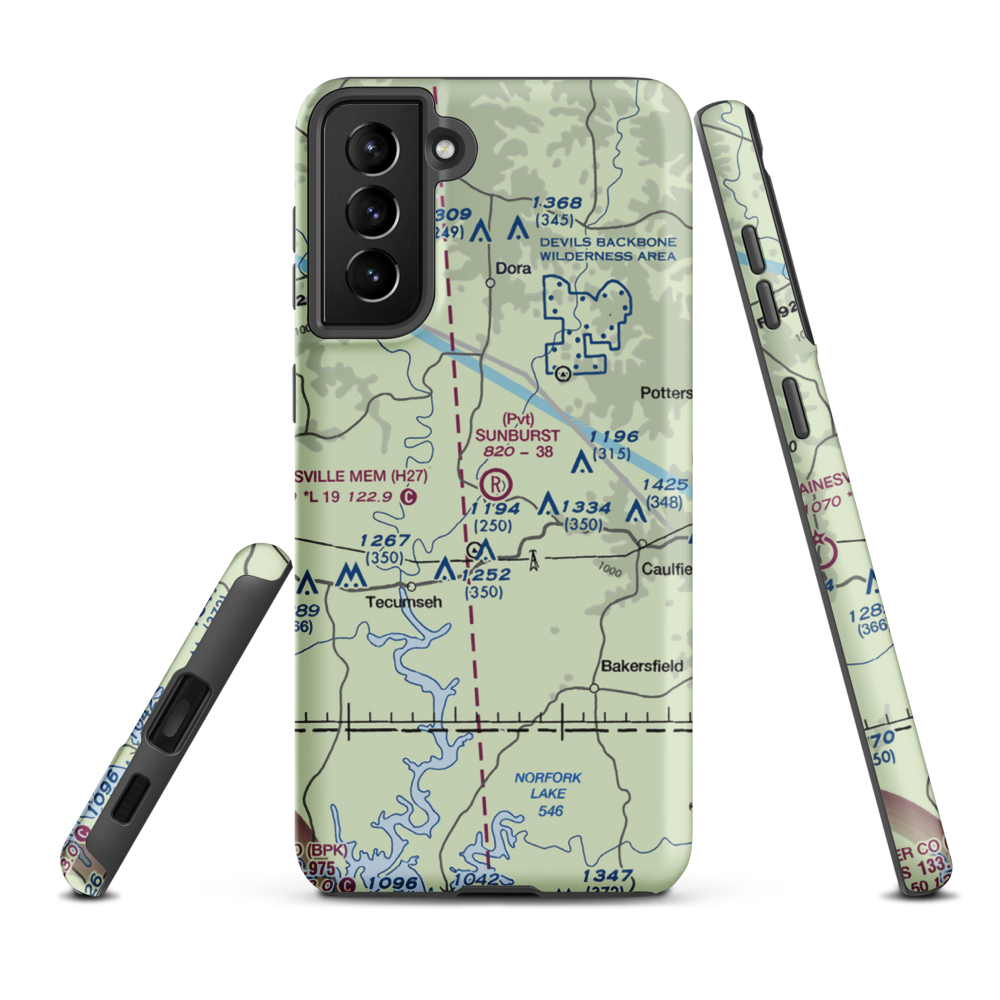 Sunburst Ranch Airport (MU48) VFR Sectional Samsung Phone Case Samsung Galaxy S21 Plus model shown