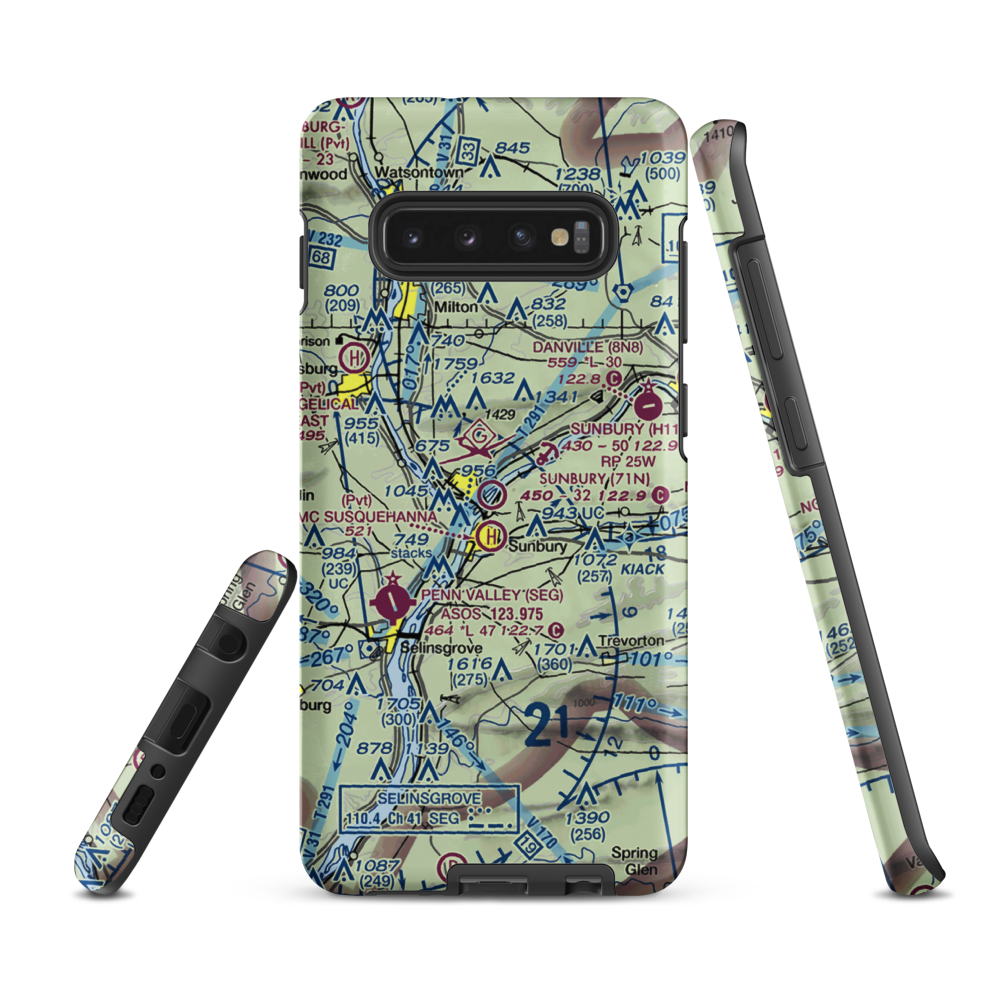 Sunbury Airport (71N) VFR Sectional Samsung Phone Case Samsung Galaxy S10e model shown