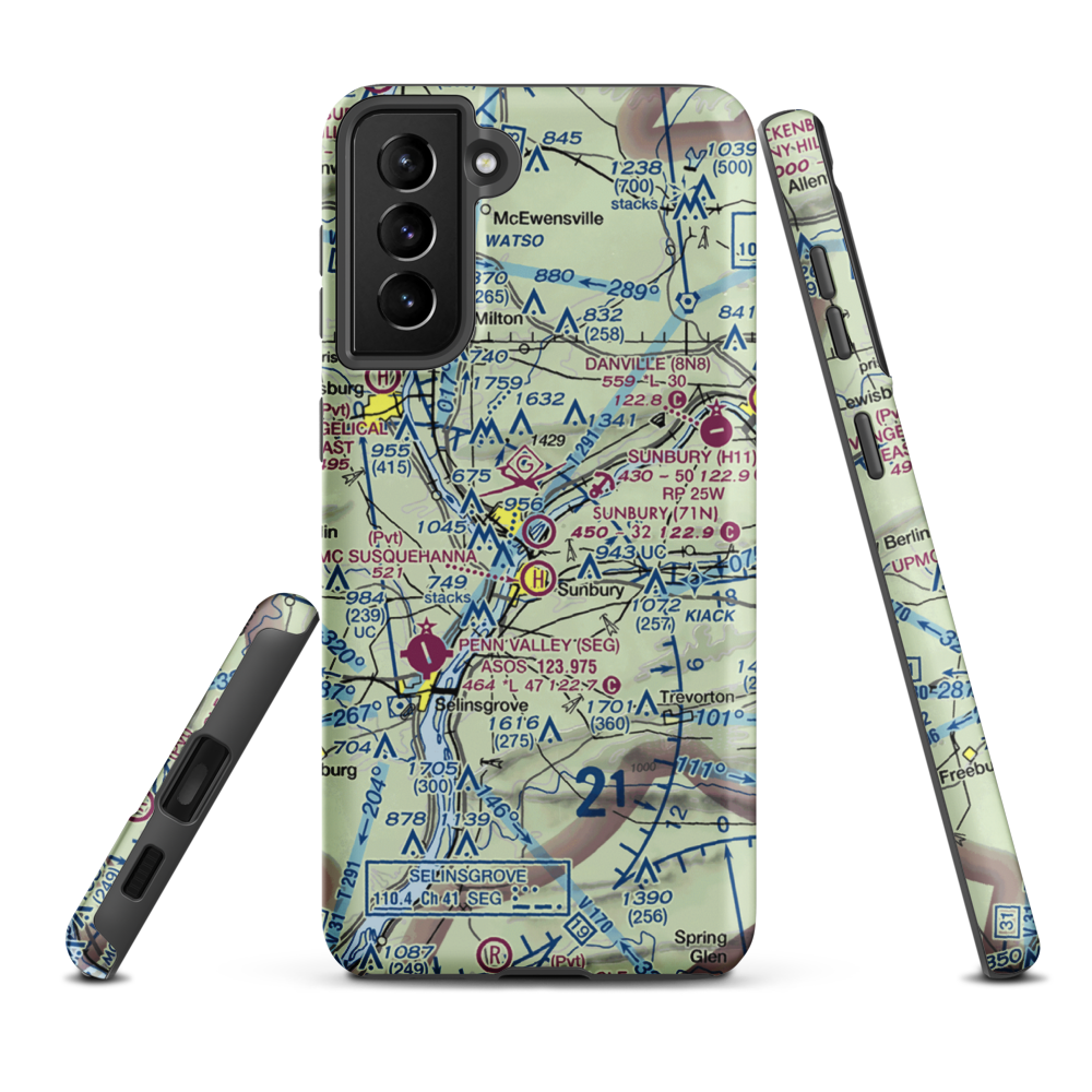 Sunbury Airport (71N) VFR Sectional Samsung Phone Case Samsung Galaxy S21 FE model shown